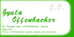 gyula offenbacher business card